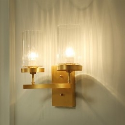 Applique da parete in ottone stile country tradizionale/classico, luce verso l'alto, mini