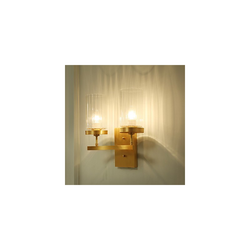 Applique da parete in ottone stile country tradizionale/classico, luce verso l'alto, mini