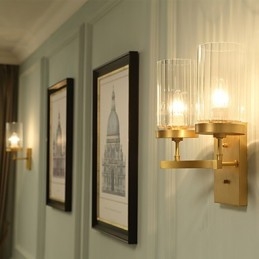 Applique da parete in ottone stile country tradizionale/classico, luce verso l'alto, mini