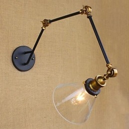 Applique da parete retrò vintage country con braccio oscillante, verniciata, luce ambientale, E26/E27