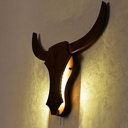 Applique da parete LED integrato 5 W legno/bambù 40 x 40 cm