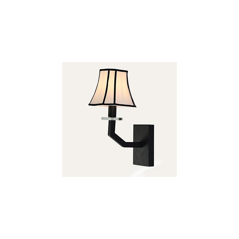 Applique da parete vintage in tessuto e metallo E14 40 W 18x26x38 cm