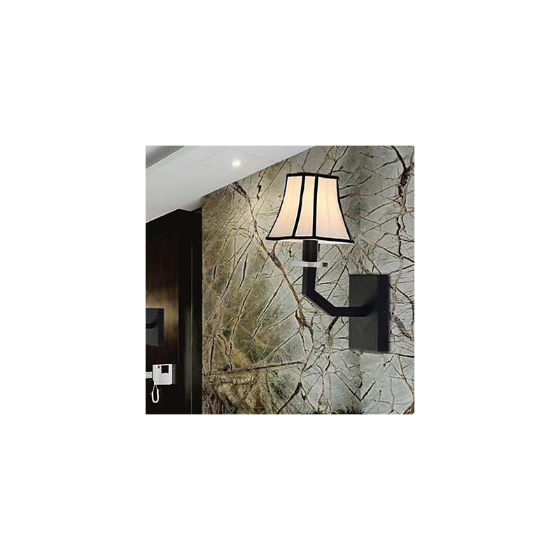 Applique da parete vintage in tessuto e metallo E14 40 W 18x26x38 cm
