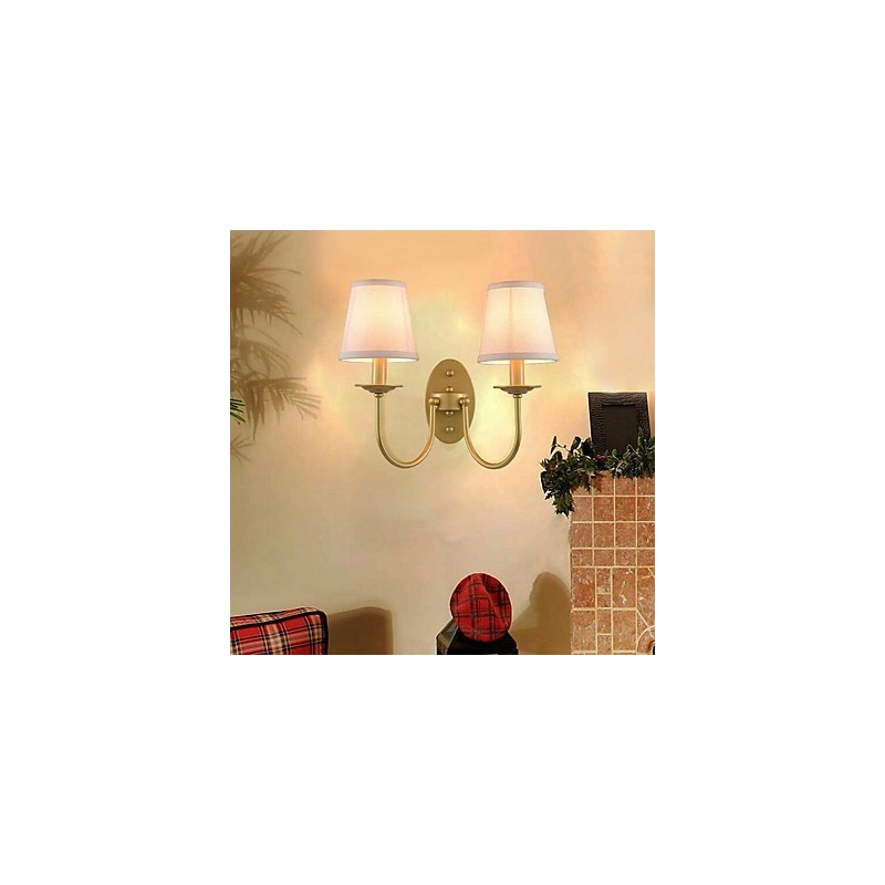 Applique da parete vintage con faretto da incasso E14 2 lampadine