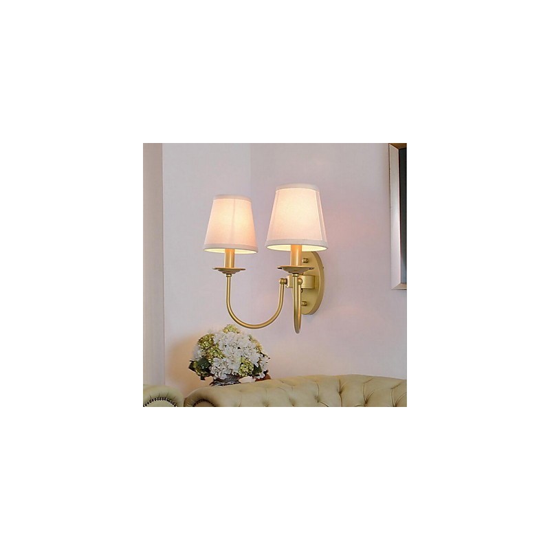 Applique da parete vintage con faretto da incasso E14 2 lampadine