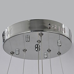 Lampadario classico cromato in metallo e cristallo, 2 livelli, LED integrato