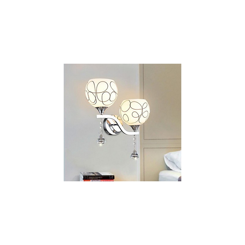 Applique da parete moderna/contemporanea con luce verso l'alto E27 2 lampadine 30x40 cm
