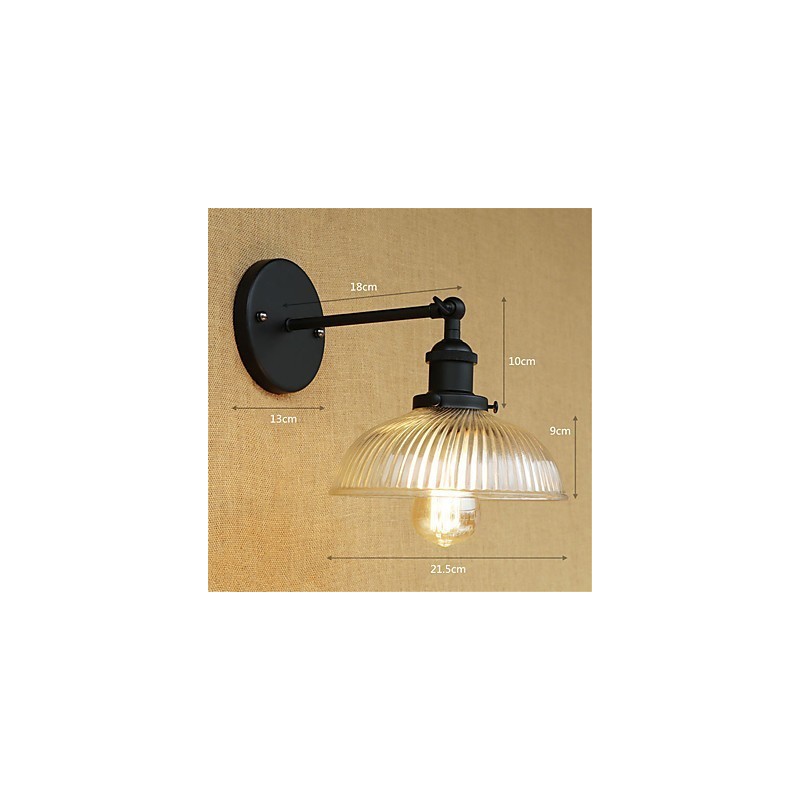 Applique da parete country retrò con luce ambientale, stile mini, protezione occhi