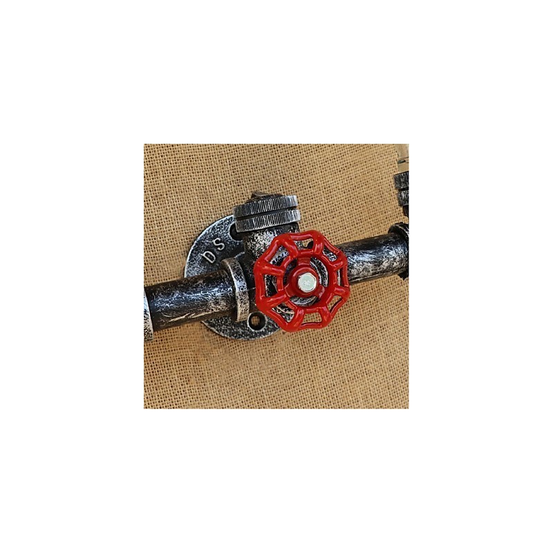Applique da parete industriale retrò blu con interruttore a bottiglia d'acqua