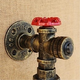 Applique da parete a forma di bottiglia d'acqua in vetro grigio fumo finitura bronzo