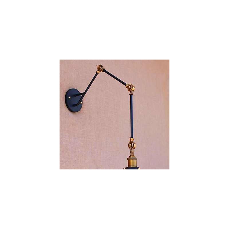 Applique da parete rustica Lodge cromata con braccio oscillante, luce ambientale