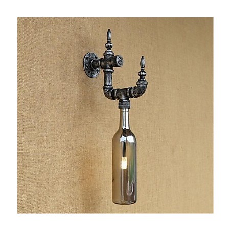 Applique da parete retrò con interruttore, argento, E27, 58×22×7,5 cm