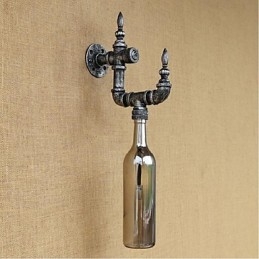 Applique da parete retrò con interruttore, argento, E27, 58×22×7,5 cm