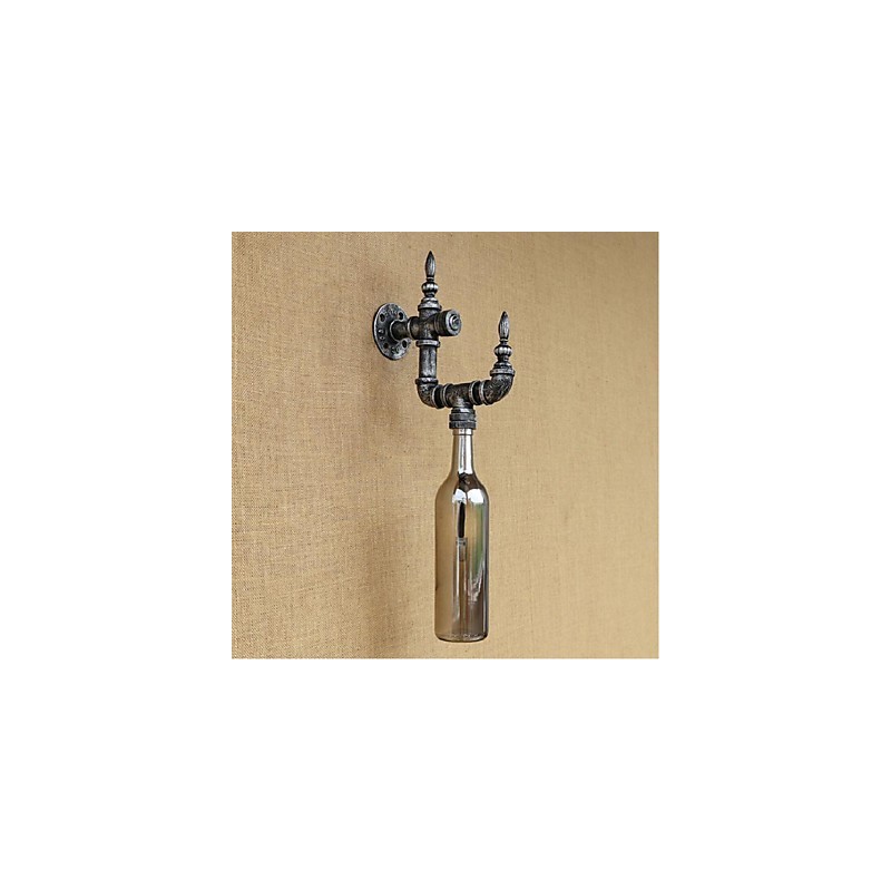 Applique da parete retrò con interruttore, argento, E27, 58×22×7,5 cm