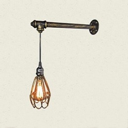 Applique da parete industriale vintage Loft con interruttore Edison, base in metallo