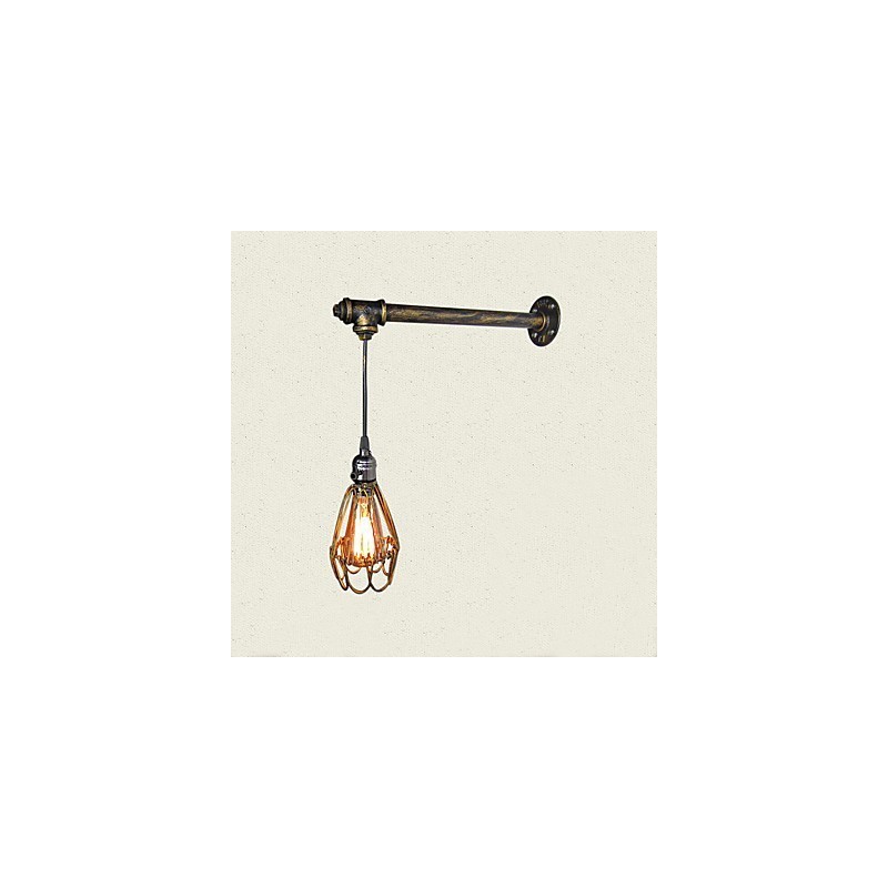 Applique da parete industriale vintage Loft con interruttore Edison, base in metallo