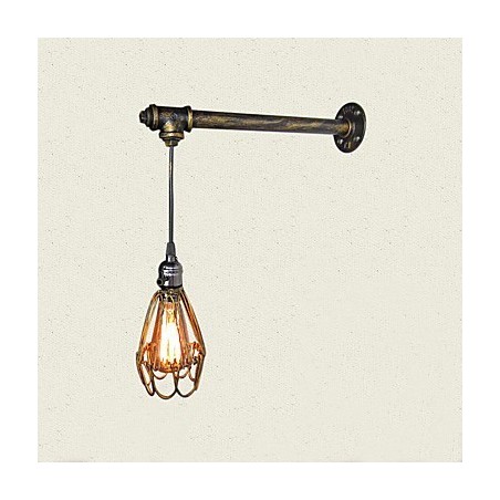 Applique da parete industriale vintage Loft con interruttore Edison, base in metallo
