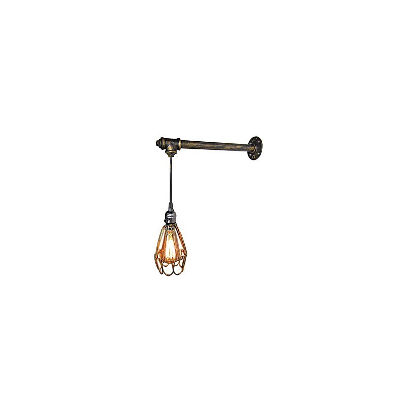 Applique da parete industriale vintage Loft con interruttore Edison, base in metallo