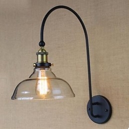 Applique da parete moderna in vetro e metallo, 40 W, attacco E27