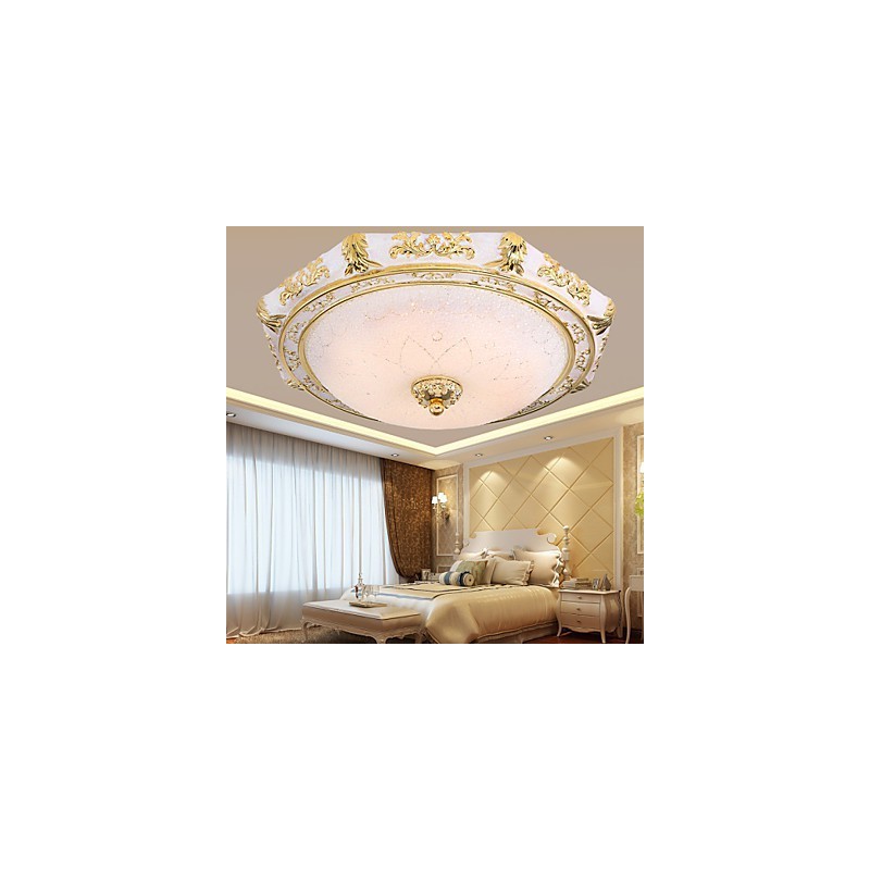 Plafoniera a filo moderna contemporanea in metallo e vetro oro/argento, LED integrato 30 W, 52 cm