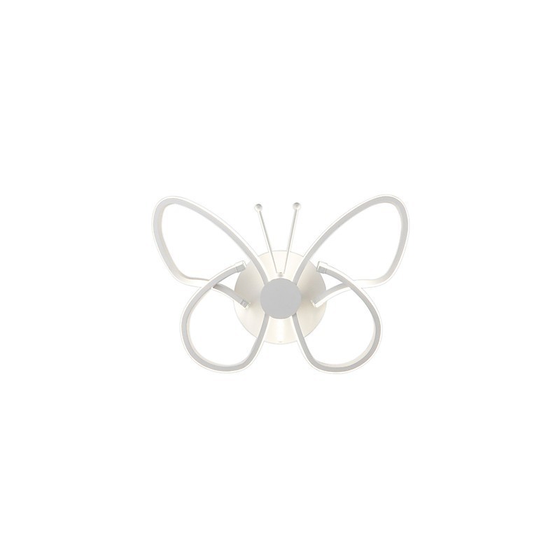 Applique da parete farfalla in metallo e acrilico, LED integrato, 37 x 26 cm