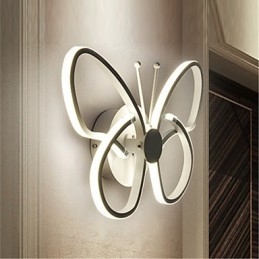 Applique da parete farfalla in metallo e acrilico, LED integrato, 37 x 26 cm