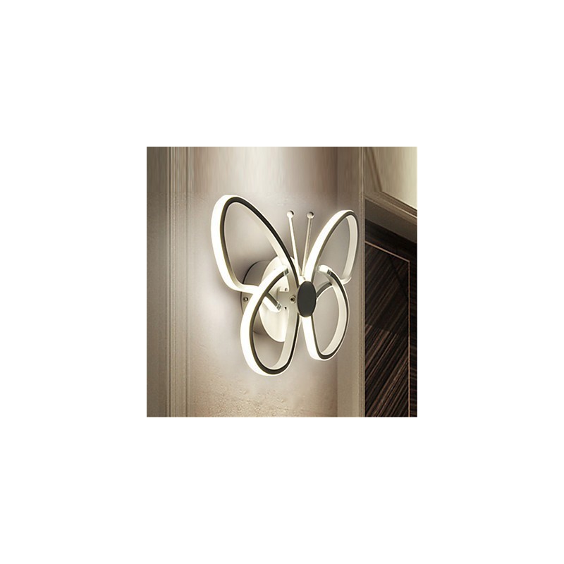 Applique da parete farfalla in metallo e acrilico, LED integrato, 37 x 26 cm