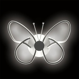 Applique da parete farfalla in metallo e acrilico, LED integrato, 37 x 26 cm