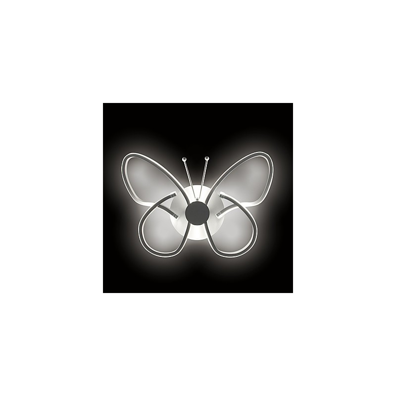 Applique da parete farfalla in metallo e acrilico, LED integrato, 37 x 26 cm
