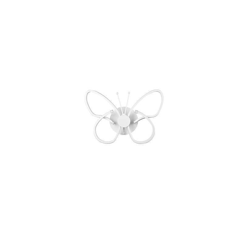 Applique da parete farfalla in metallo e acrilico, LED integrato, 37 x 26 cm