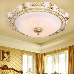 Plafoniera a filo moderna contemporanea in metallo e vetro oro/argento, LED integrato 30 W, 52 cm