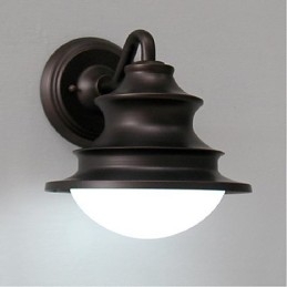 Applique da parete rustica con luce ambientale ad arco, finitura dipinta, E26/E27