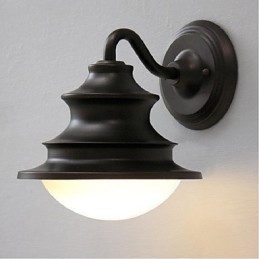 Applique da parete rustica con luce ambientale ad arco, finitura dipinta, E26/E27