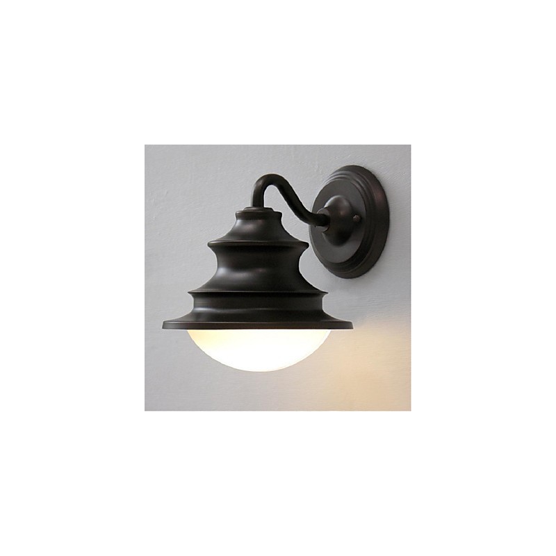 Applique da parete rustica con luce ambientale ad arco, finitura dipinta, E26/E27