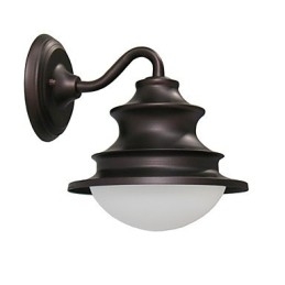 Applique da parete rustica con luce ambientale ad arco, finitura dipinta, E26/E27