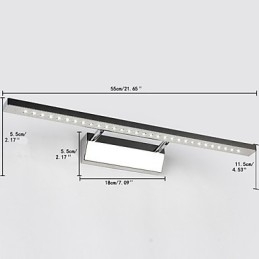 Applique da bagno LED moderna galvanizzata 55 x 11,5 x 5,5 cm 7 W