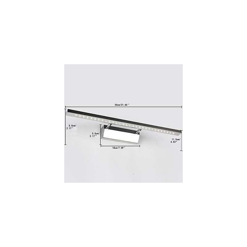 Applique da bagno LED moderna galvanizzata 55 x 11,5 x 5,5 cm 7 W