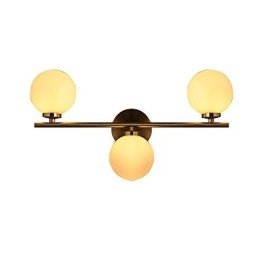 Applique da parete moderna in vetro bronzo, mini, luce verso l'alto, 3 lampadine G4