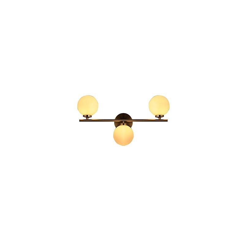 Applique da parete moderna in vetro bronzo, mini, luce verso l'alto, 3 lampadine G4