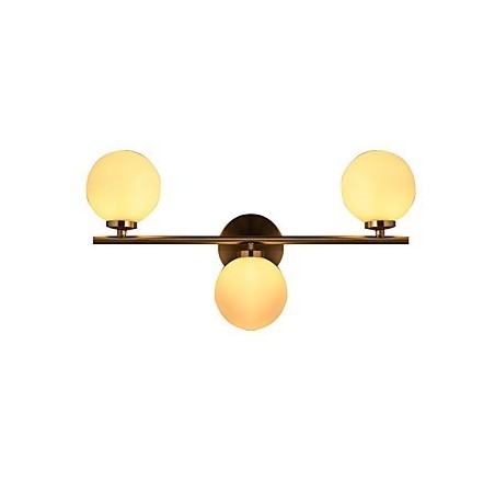 Applique da parete moderna in vetro bronzo, mini, luce verso l'alto, 3 lampadine G4