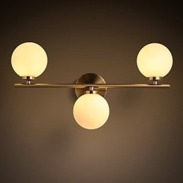 Applique da parete moderna in vetro bronzo, mini, luce verso l'alto, 3 lampadine G4