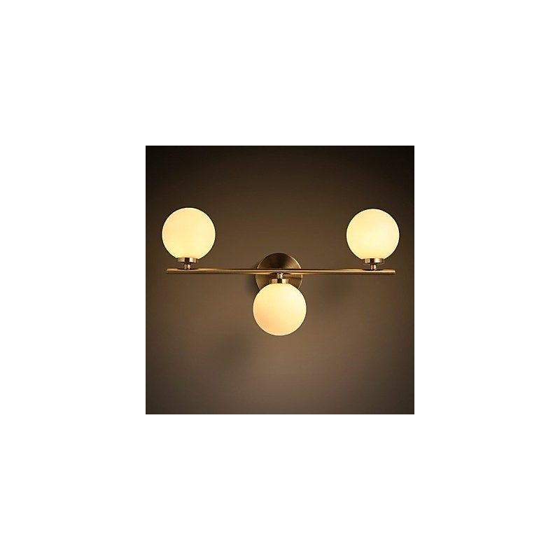 Applique da parete moderna in vetro bronzo, mini, luce verso l'alto, 3 lampadine G4