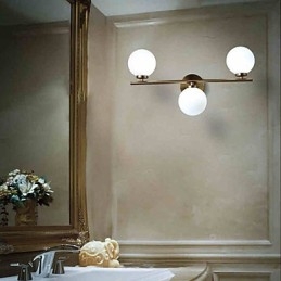 Applique da parete moderna in vetro bronzo, mini, luce verso l'alto, 3 lampadine G4