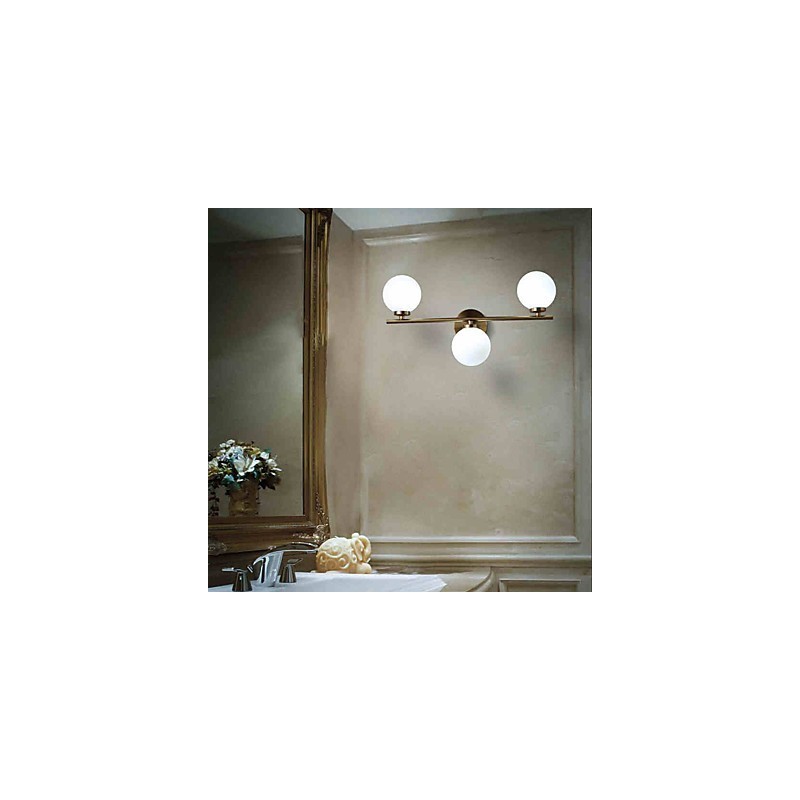Applique da parete moderna in vetro bronzo, mini, luce verso l'alto, 3 lampadine G4