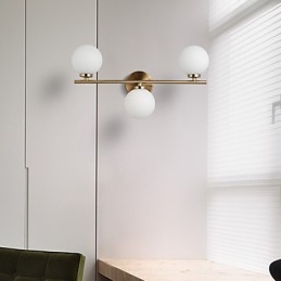 Applique da parete moderna in vetro bronzo, mini, luce verso l'alto, 3 lampadine G4