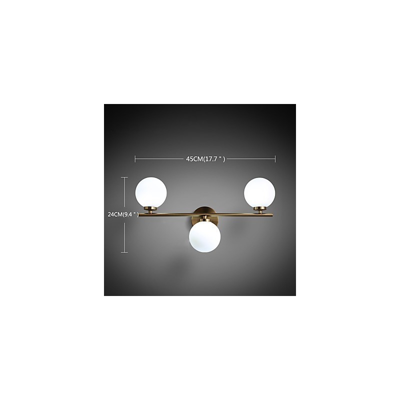 Applique da parete moderna in vetro bronzo, mini, luce verso l'alto, 3 lampadine G4