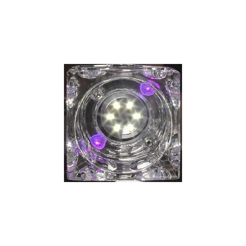 Plafoniera a filo LED 5 luci cristallo e vetro trasparente elettroplaccata