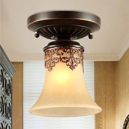 Plafoniera a filo vintage country island in metallo nero