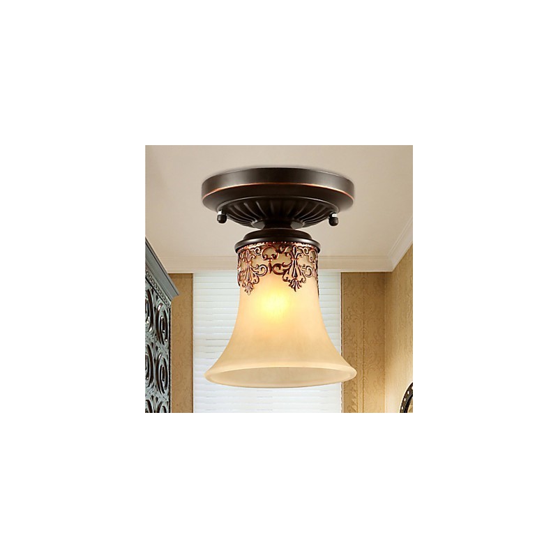 Plafoniera a filo vintage country island in metallo nero