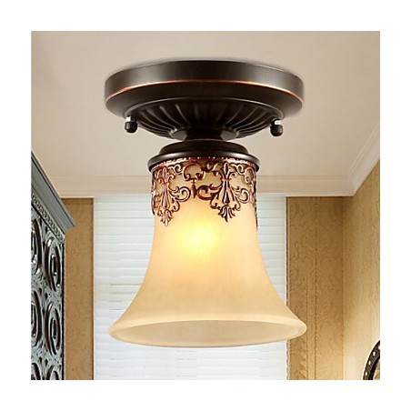 Plafoniera a filo vintage country island in metallo nero